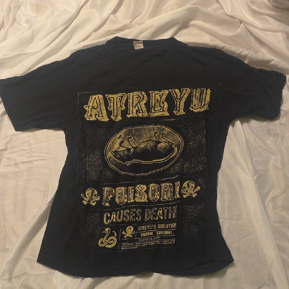 Atreyu Black Graphic T-Shirt with Yellow Print